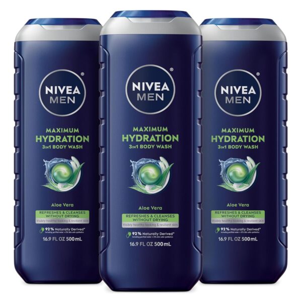 NIVEA Men Maximum Hydration 3-in-1 Body Wash – 16.9 oz