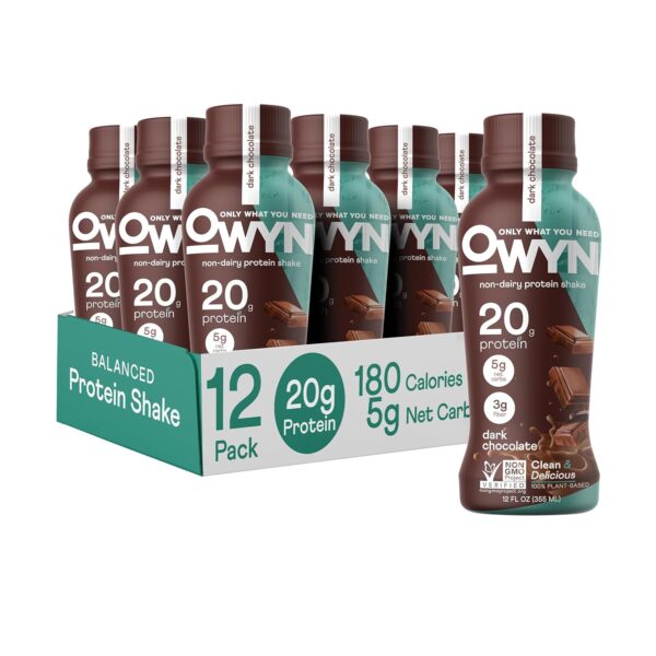 Owyn Vegan Meal Replacement Shake – Chocolate, 12 oz, 12 Pack