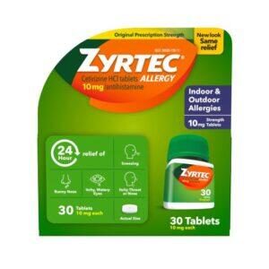 Zyrtec Cetirizine 10 mg 60 ct