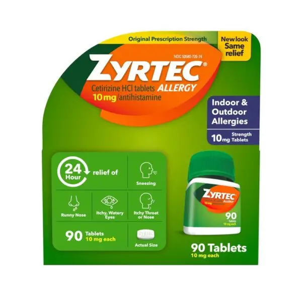Zyrtec Allergy Relief Tablets – 90 ct